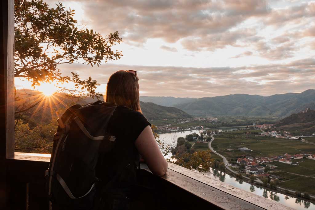 Wachau Sehenswürdigkeiten - Sonnenuntergang an der Ferdinandwarte