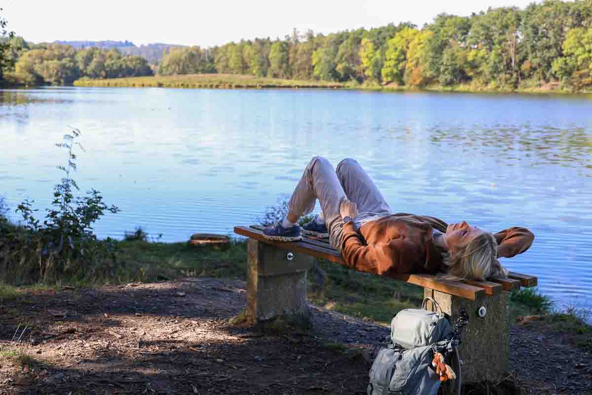 Entspannte Pause an der Vorsperre Riedelmühle