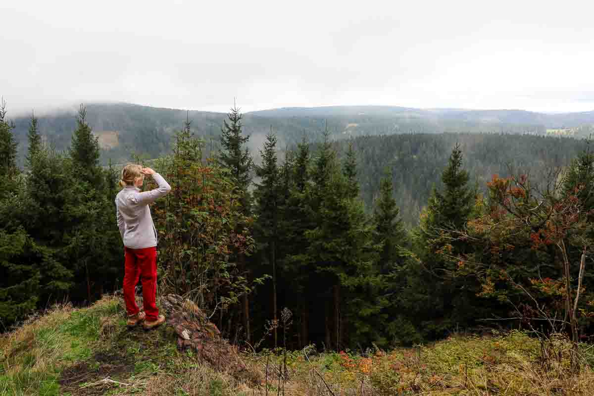 Gipfelglück beim Wandern Thüringer Wald auf dem Gipfelweg